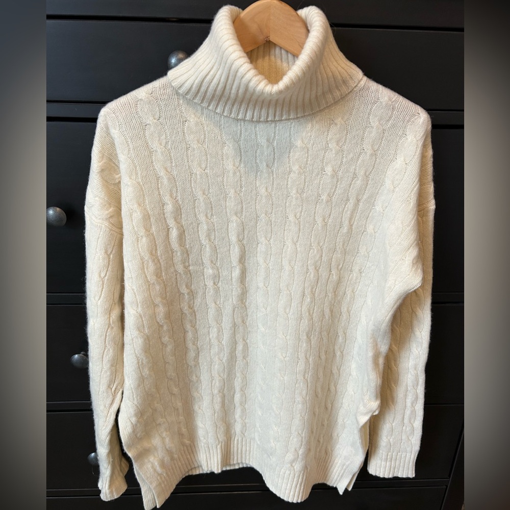 Polo Ralph Lauren merino wool and cashmere cable knit turtleneck sweater